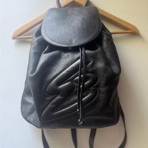 Silvano Biagini Italy Black Leather Backpack  Bag Italian